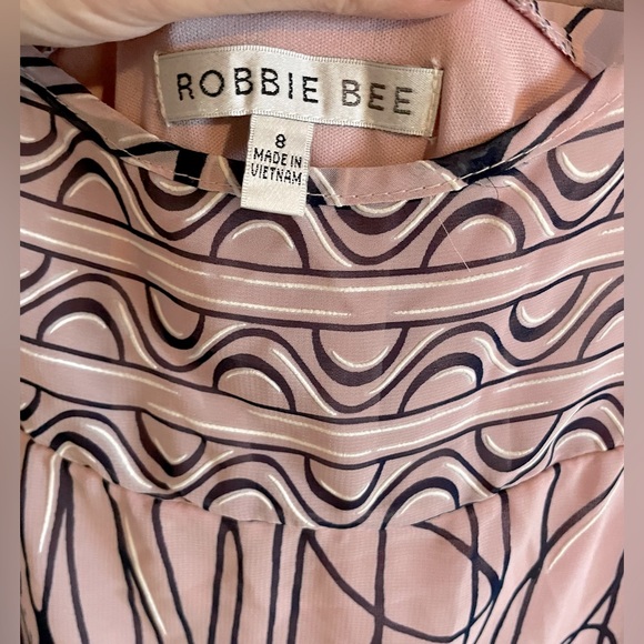 NWT Robbie Bee Sleeveless Dress Blush, Navy & White size 8 - Picture 3 of 10